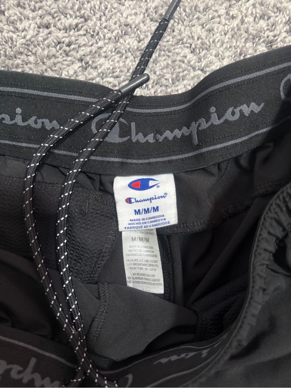Champion Black Athletic Shorts with Reflective Trim - Picture 3 of 3